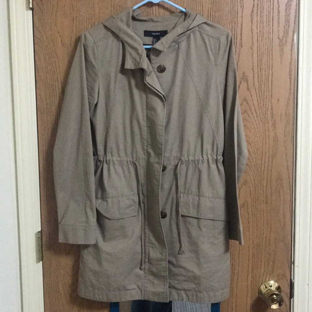 Tan longline jacket